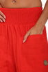 Wide leg pants in cotton with two front patch pockets